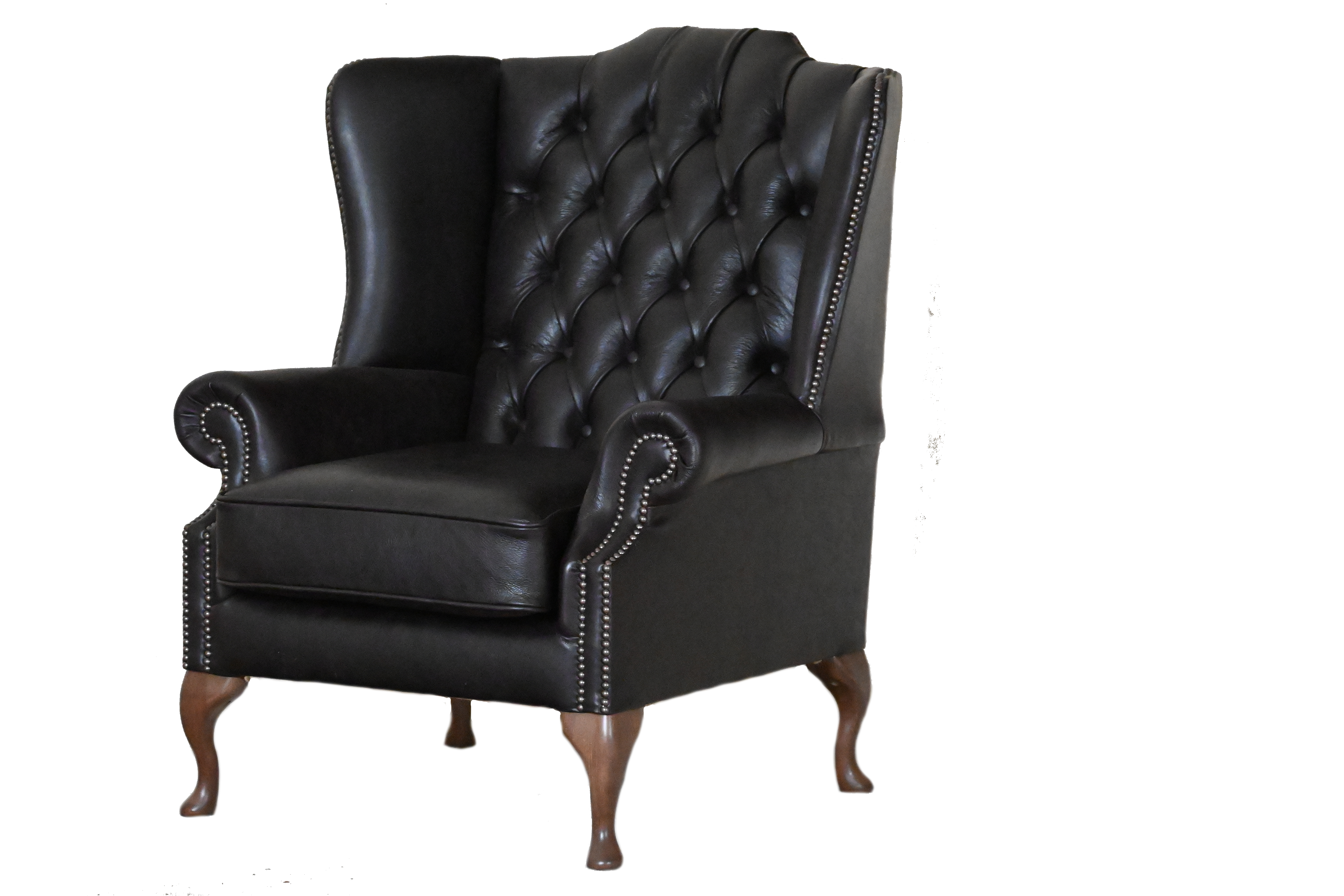 High Class Flat Wingchair Collection actie met tijdloze Chesterfield oorfauteuils in luxe leer in de kleur Vintage rosewood