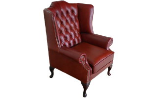 Ontdek de High Class Flat Wingchair Collection actie met tijdloze Chesterfield oorfauteuils in luxe leer in de kleur Old English Chesnut