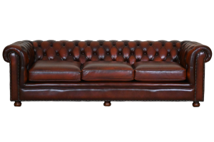 Ontdek deze royale 3½-zits Chesterfield bank met stevige rugleuning en medium zitkussens. Glad afgewerkte frontborder voor een rustige uitstraling. #245170