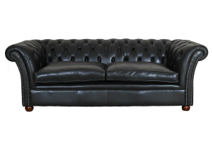 Ontdek deze Belmont 3½-zits Chesterfield in premium effen zwart leder. Met een vrij zachte geveerde rug en medium zit. Stijlvol, comfortabel en duurzaam.