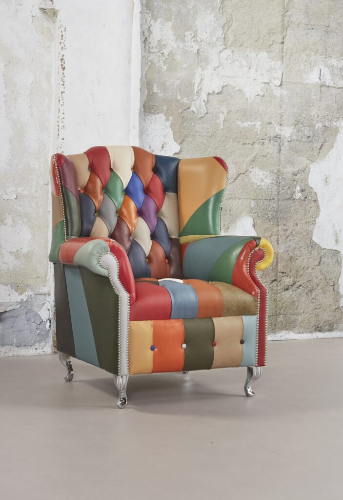 Multicolor stoel plainwing buttoned seat