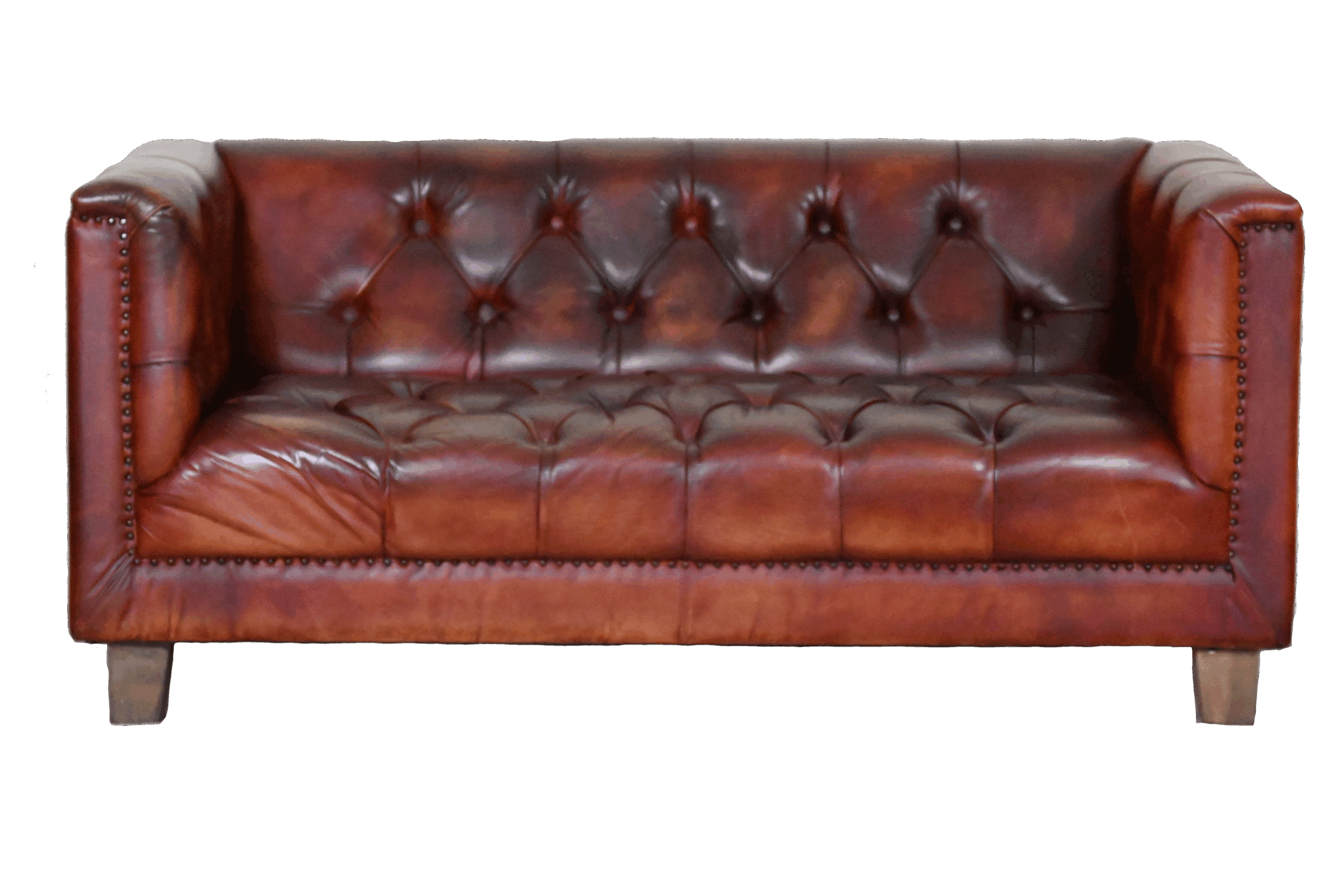 Ontdek deze 2½-zits Chesterfield Boston, handmatig ingekleurd voor een prachtig geleefd uiterlijk. Stevige rug, medium zit. Circulair product.
